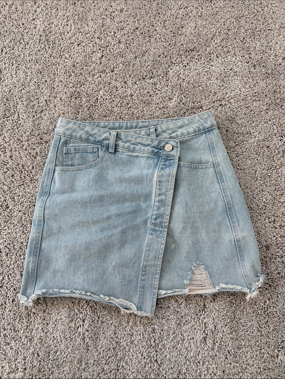 Light Wash Denim Wrap Skirt